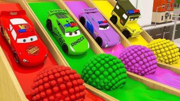 Colorful Cars from Water Surprise Eggs!