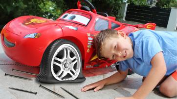 Little Driver’s Big Problem: Fixing a Flat Tire with Mom!