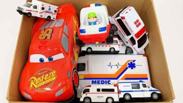Toy Ambulance vehicles and Lightning McQueen Fun Review
