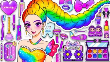 Sparkly Rainbow Egg Surprise with Cute Doll and Tiny Magical Toys